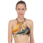 Nature Storm Painting Halter Bikini Top