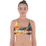 Nature Storm Painting Cross Back Hipster Bikini Top 