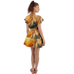 Flutter Sleeve Wrap Dress 