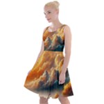 Nature Storm Painting Knee Length Skater Dress
