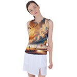 Nature Storm Painting Women s Sleeveless Sports Top