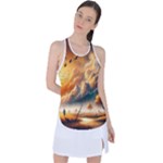 Nature Storm Painting Racer Back Mesh Tank Top