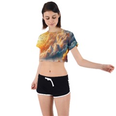 Tie Back Short Sleeve Crop T-Shirt 