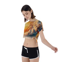 Tie Back Short Sleeve Crop T-Shirt 