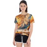 Nature Storm Painting Open Back Sport T-Shirt