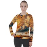 Nature Storm Painting Women s Pique Long Sleeve T-Shirt