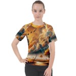 Nature Storm Painting Women s Sport Raglan T-Shirt