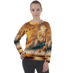 Nature Storm Painting Women s Long Sleeve Raglan T-Shirt