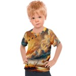 Nature Storm Painting Kids  Sports T-Shirt