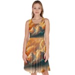 Nature Storm Painting Knee Length Skater Dress With Pockets