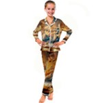 Nature Storm Painting Kids  Satin Long Sleeve Pajamas Set