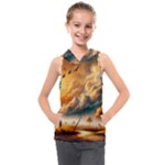 Nature Storm Painting Kids  Sleeveless Hoodie