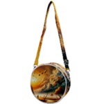 Nature Storm Painting Crossbody Circle Bag