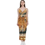 Nature Storm Painting V-Neck Camisole Jumpsuit