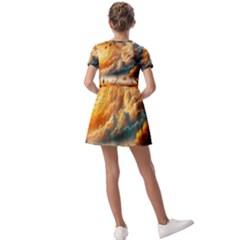 Kids  Short Sleeve Pinafore Style Dress 