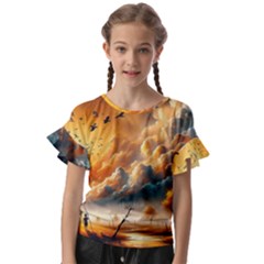 Kids  Cut Out Flutter Sleeves 