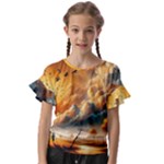 Nature Storm Painting Kids  Cut Out Flutter Sleeves
