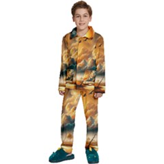 Kids  Long Sleeve Velvet Pajamas Set 