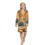 Nature Storm Painting Kids  Long Sleeve Velvet Lounge Robe