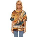 Nature Storm Painting Oversized Basic T-Shirt