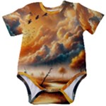 Nature Storm Painting Baby Short Sleeve Bodysuit