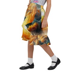 Kids  Ruffle Flared Wrap Midi Skirt 
