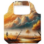 Nature Storm Painting Foldable Grocery Recycle Bag