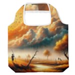 Nature Storm Painting Premium Foldable Grocery Recycle Bag