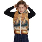 Nature Storm Painting Kids  Stylish Hooded Puffer Vest