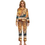 Nature Storm Painting Womens  Long Sleeve Lightweight Pajamas Set