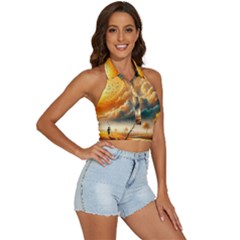 Backless Halter Cami Shirt 