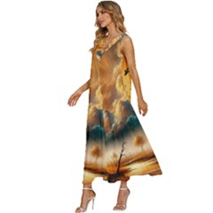 V-Neck Sleeveless Wide Leg Pants Overalls 