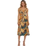 Nature Storm Painting Women s Sleeveless Corset Midi Dress
