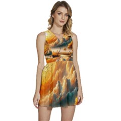 Sleeveless High Waist Mini Dress 