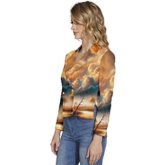 Women s Long Sleeve Revers Collar Cropped Jacket 