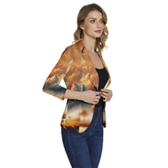 Women s One-Button 3/4 Sleeve Short Jacket 