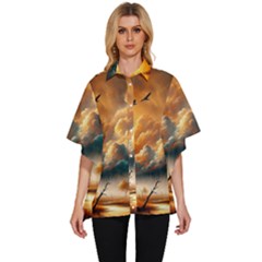 Women s Batwing Button Up Shirt 