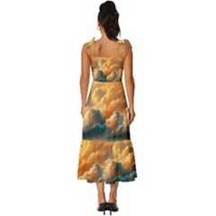 Tie-Strap Tiered Midi Chiffon Dress 