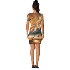 Fitted Knot Split End Bodycon Dress 