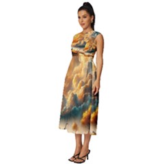 Sleeveless Round Neck Midi Dress 