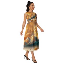 Sleeveless Round Neck Midi Dress 