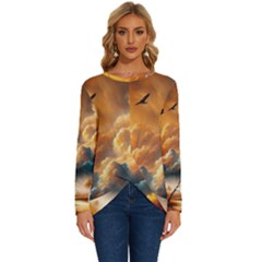 Long Sleeve Crew Neck Pullover Top 