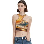 Nature Storm Painting Cut Out Top
