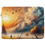 Nature Storm Painting 17  Vertical Laptop Sleeve Case With Pocket