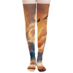 Nature Storm Painting Thigh High Stockings