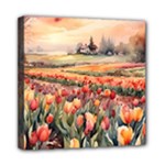 Tulips Field Tree Mini Canvas 8  x 8  (Stretched)