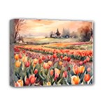 Tulips Field Tree Deluxe Canvas 14  x 11  (Stretched)