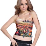 Tulips Field Tree Spaghetti Strap Bra Top