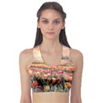 Tulips Field Tree Fitness Sports Bra