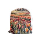 Tulips Field Tree Drawstring Pouch (Large)